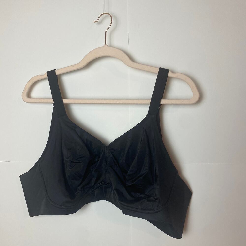 Serenada Bra Sz 46C Black T-Shirt Style Bra Smoothing No Padding